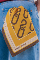 LENÇO J&M 20 ANOS (BEGE, MARROM E DOURADO)