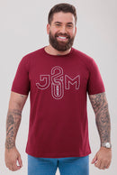 CAMISETA 20 J&M ANOS VERMELHO VINHO (LOGO TURNÊ)