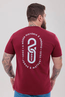 CAMISETA 20 J&M ANOS VERMELHO VINHO (LOGO TURNÊ)