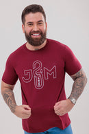 CAMISETA 20 J&M ANOS VERMELHO VINHO (LOGO TURNÊ)