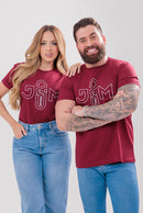 CAMISETA 20 J&M ANOS VERMELHO VINHO (LOGO TURNÊ)