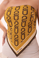 LENÇO J&M 20 ANOS (BEGE, MARROM E DOURADO)